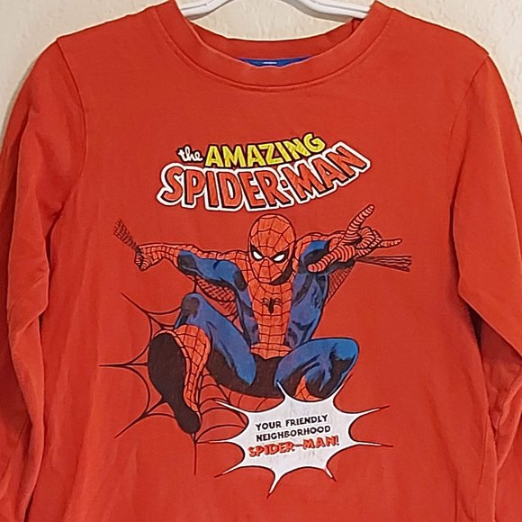 Marvel Spiderman Kids Red Long Sleeve Graphic Tee - Picture 2 of 8